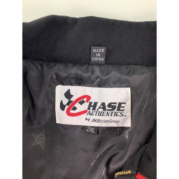 Chase Authentics Fully Patched Zippered Cropped Black denim jacket SZ 2XL - Picture 7 of 12